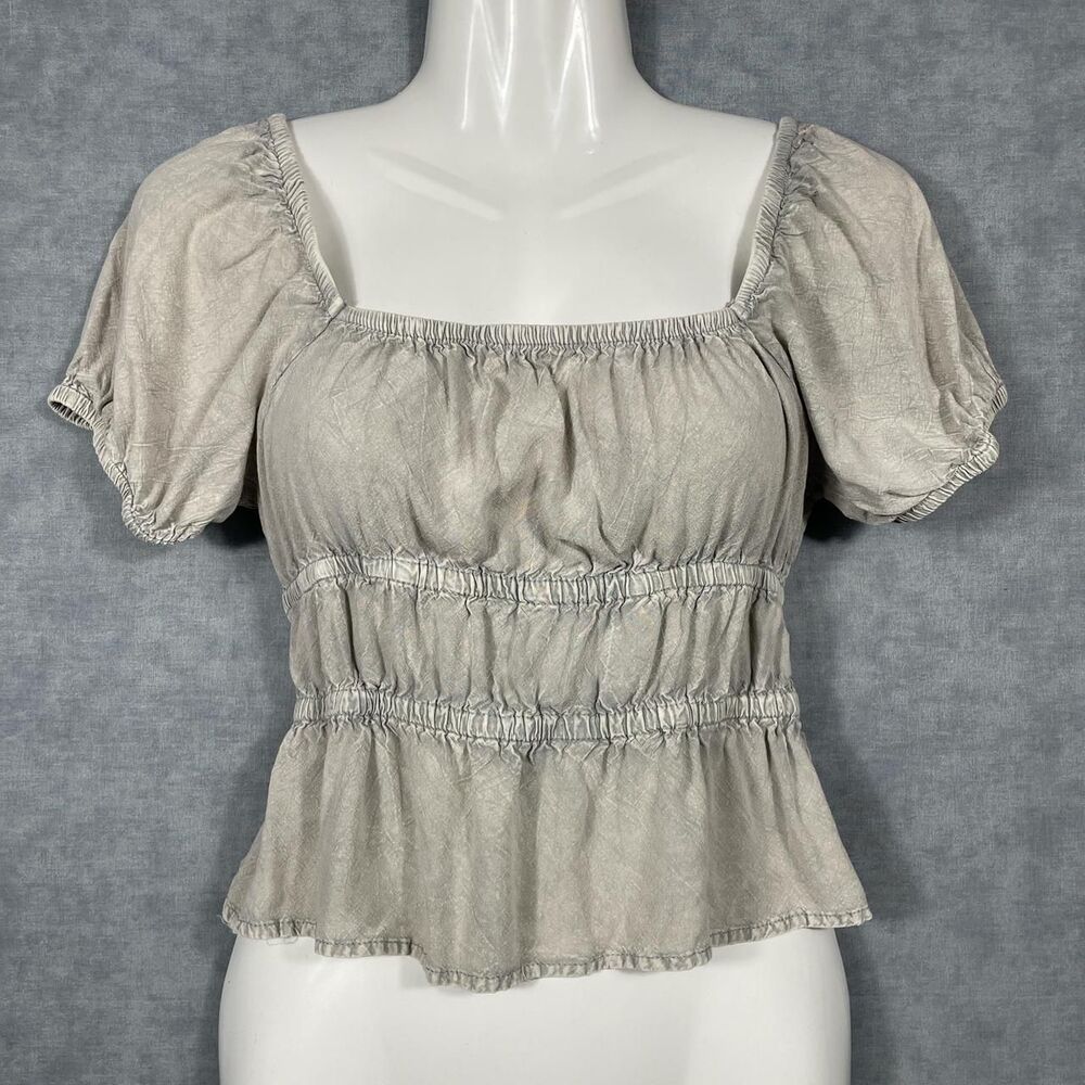 Unbranded Women's Grey and Tan Blouse